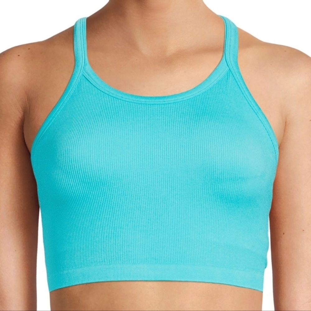 Jockey Bra Crop Top Crossback White NWT athleisure ribbed - Picture 3 of 13